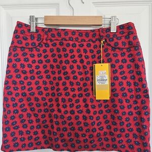 Louis Castel Red and Blue Floral Golf Skort